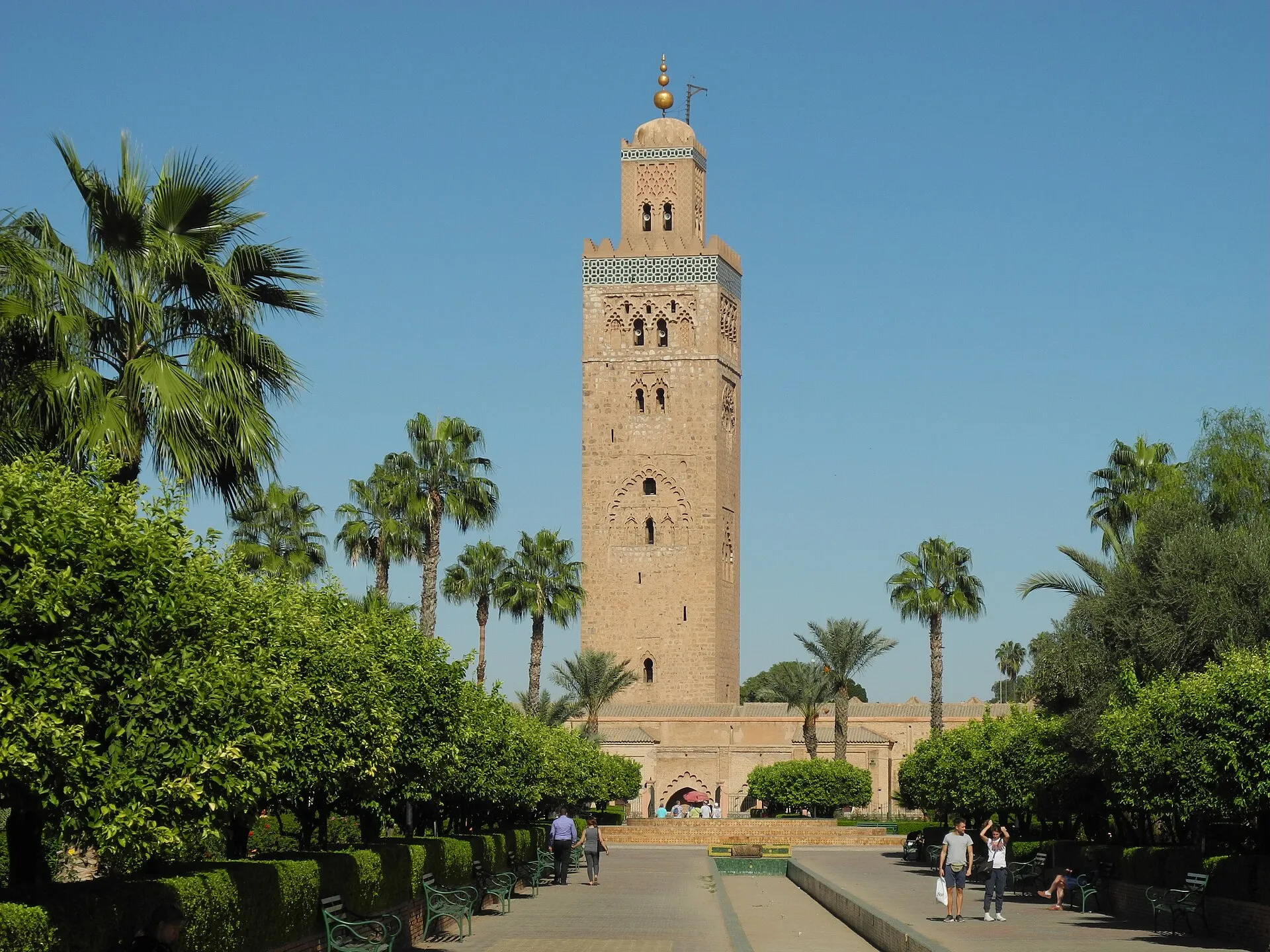 The Koutoubia minaret and its gardens in Marrakech
